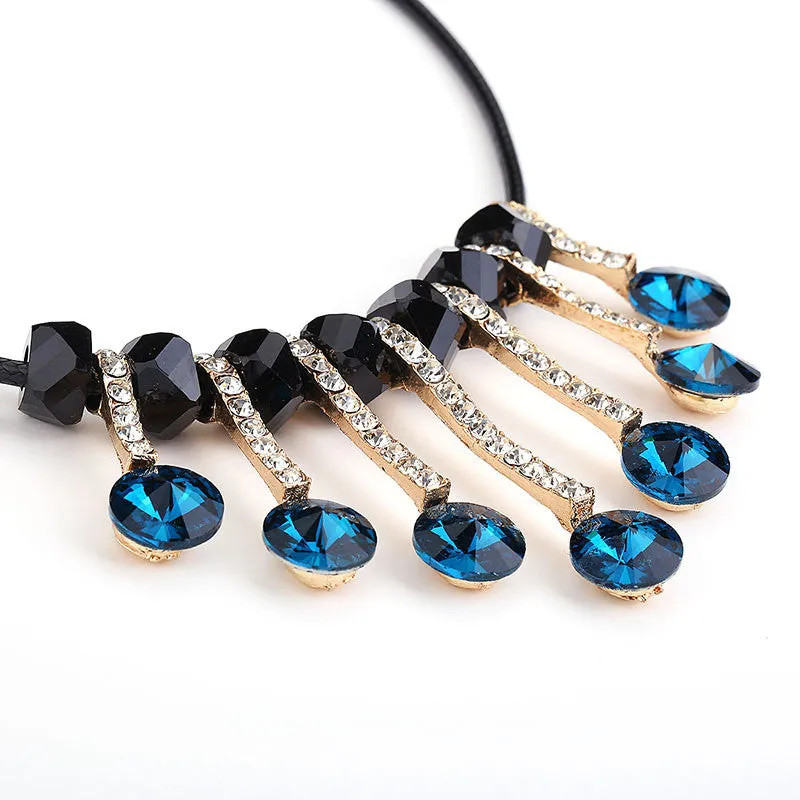 Imitation Crystal Rope Chain Party Necklace for Women