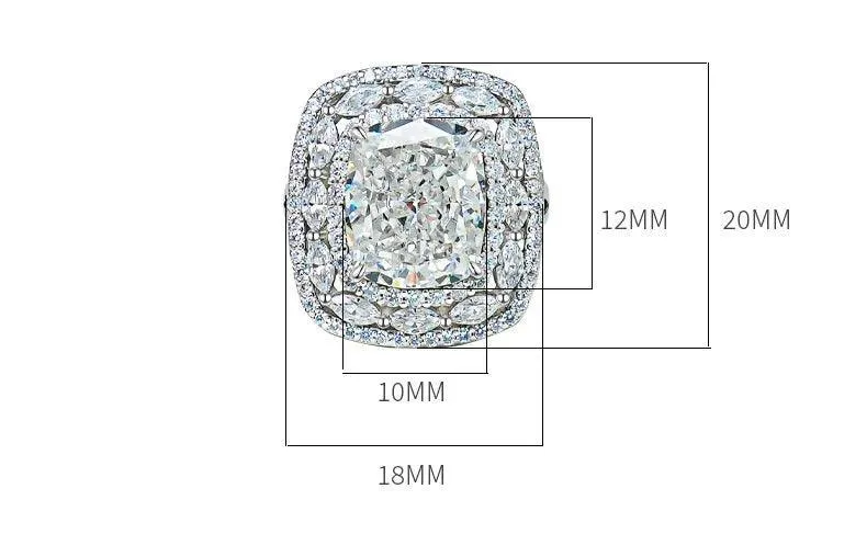 Impressive Luxury Vintage Broken Ice Cut Big Ring Inlaid with AAAAA High Carbon Diamonds Luxury Jewellery