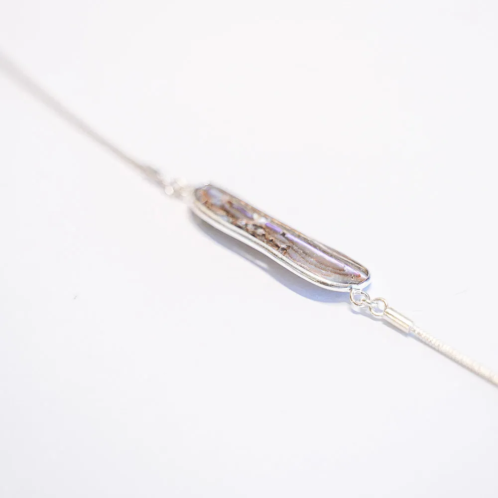Iwi Paua Natural Natural Sterling Silver Bracelet