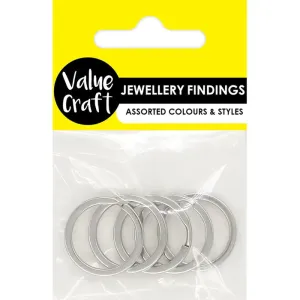 Jewellery Findings Split Rings Flat - Silver