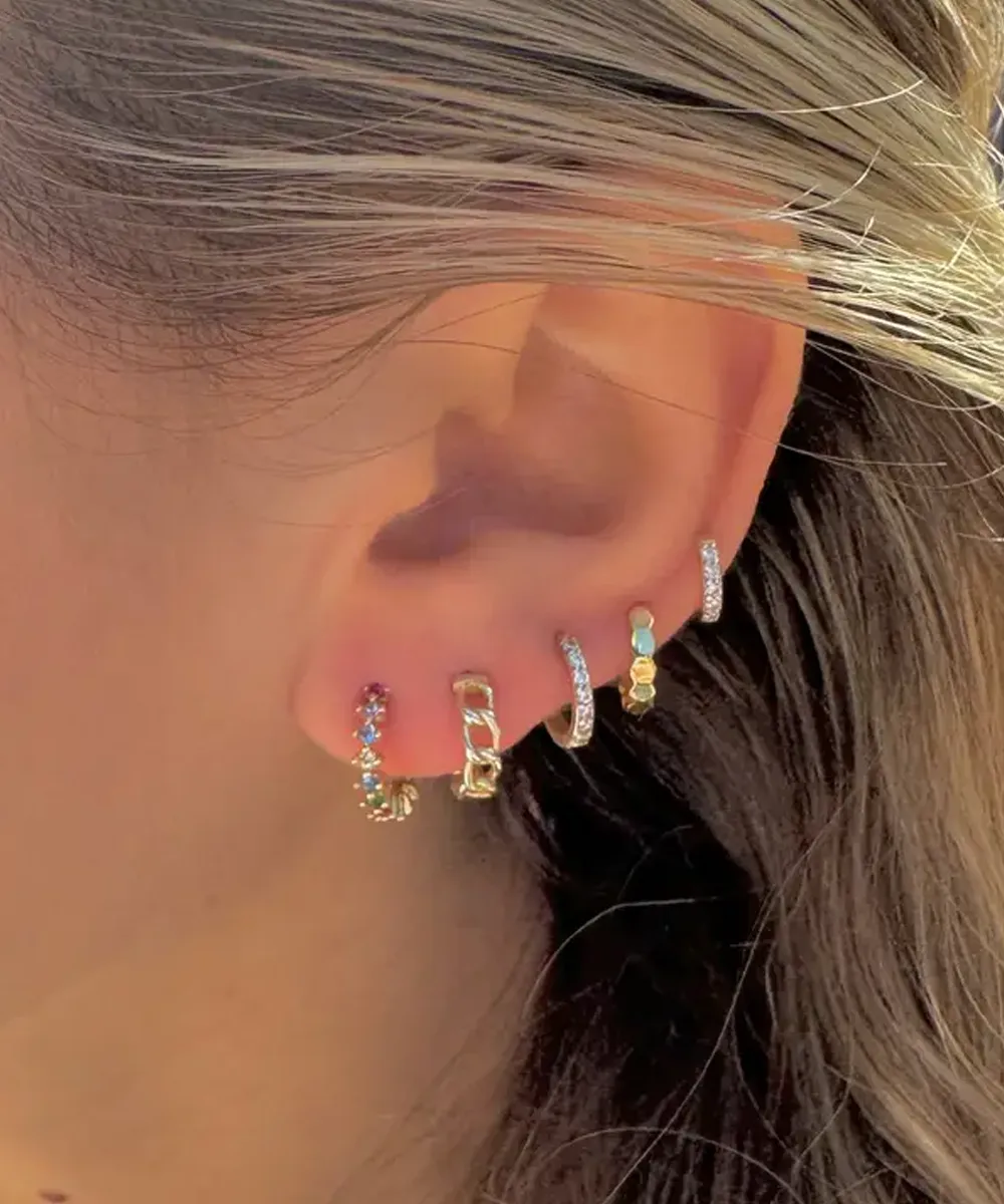 Josie Rainbow Hoop Earrings - Gold/Multi