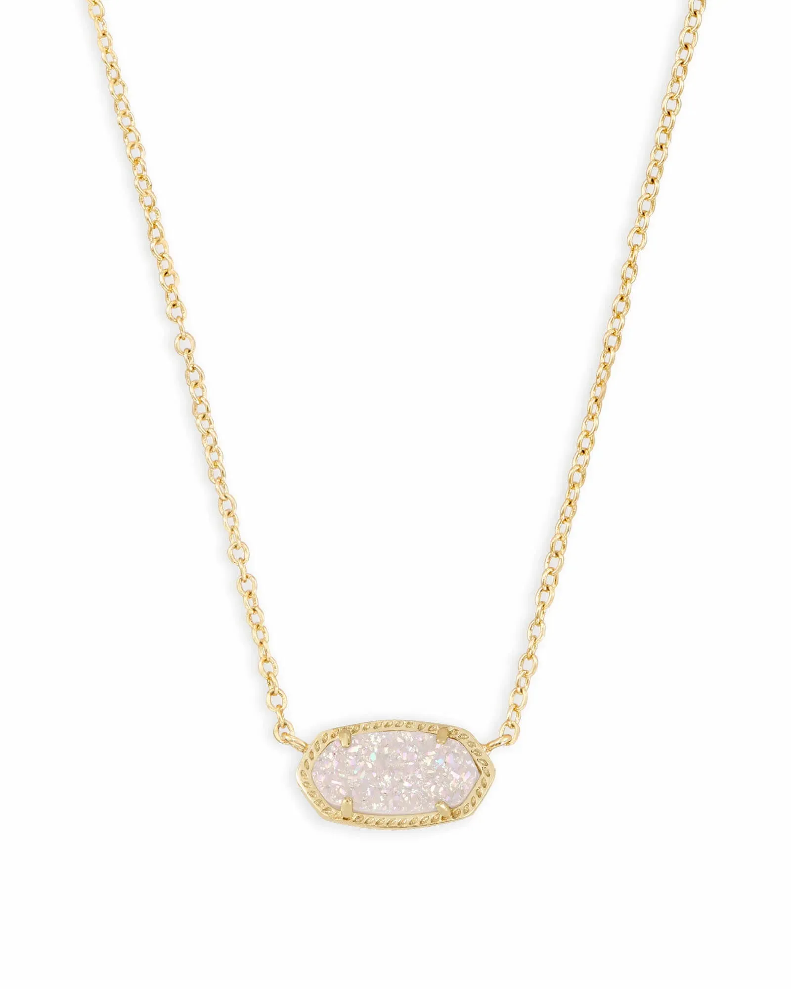 Kendra Scott Boxed Elisa Necklace Gold Iridescent Drusy