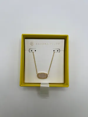 Kendra Scott Boxed Elisa Necklace Gold Iridescent Drusy