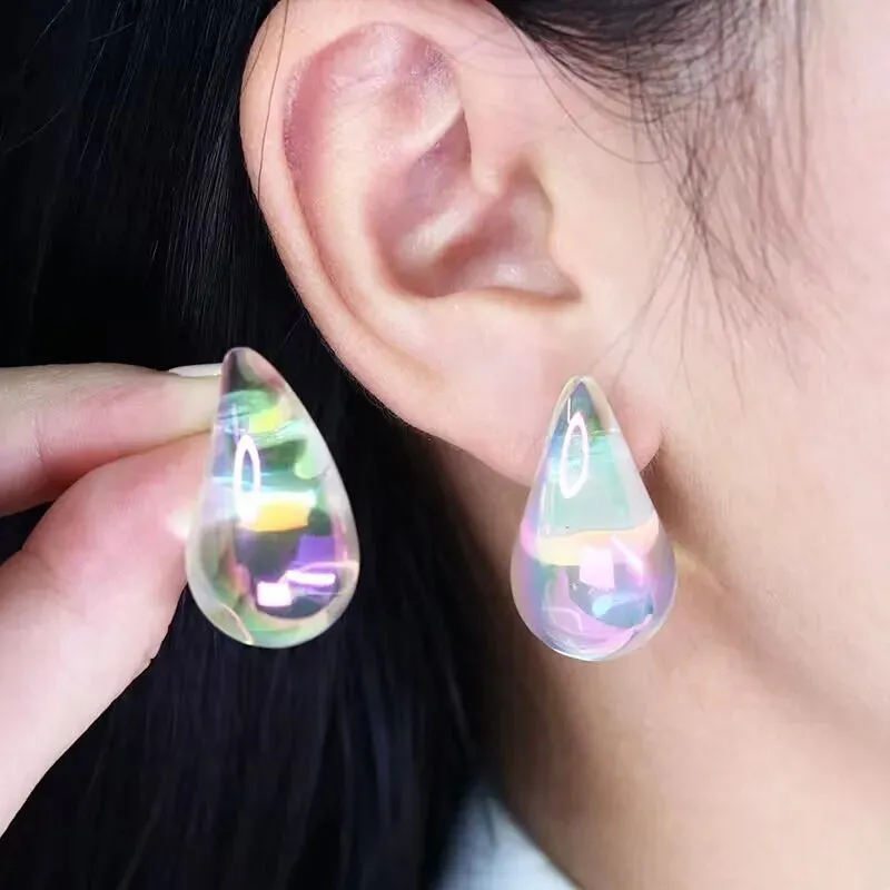 Korean Colorful Teardrop Earrings
