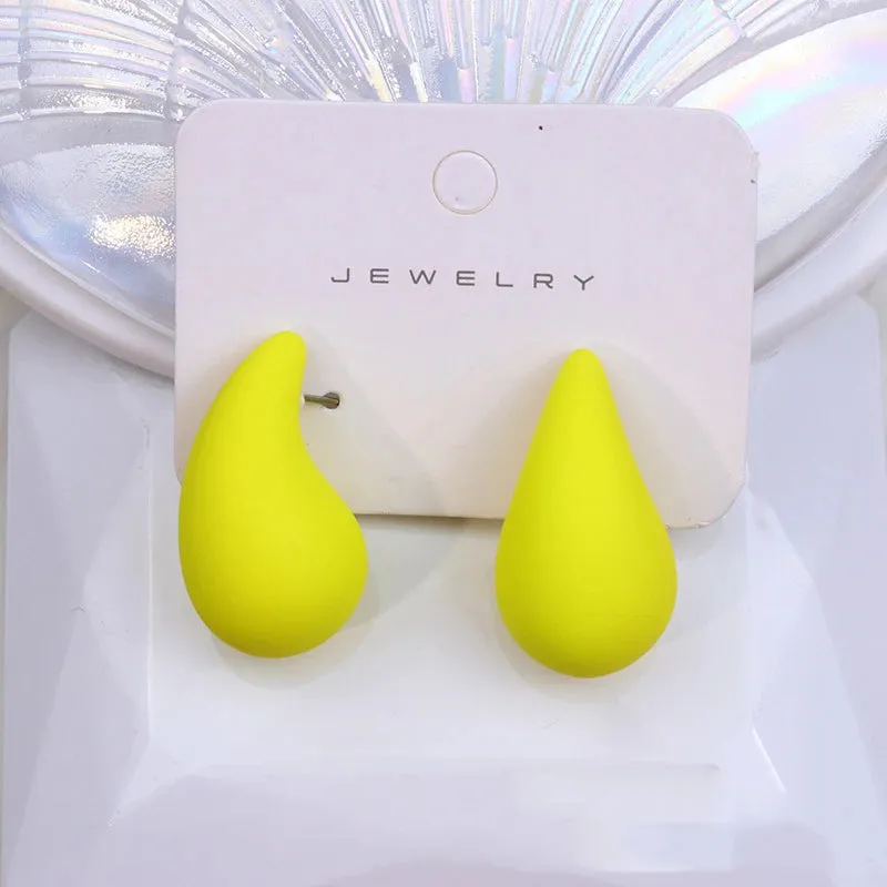 Korean Colorful Teardrop Earrings