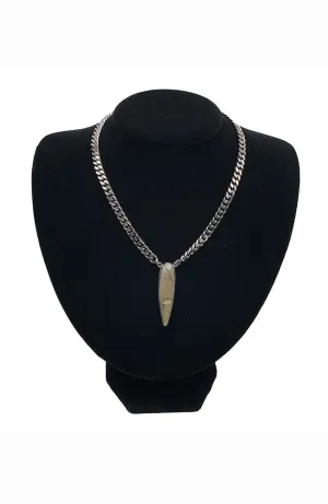 Lab Spear Gem Neck in Gunmetal