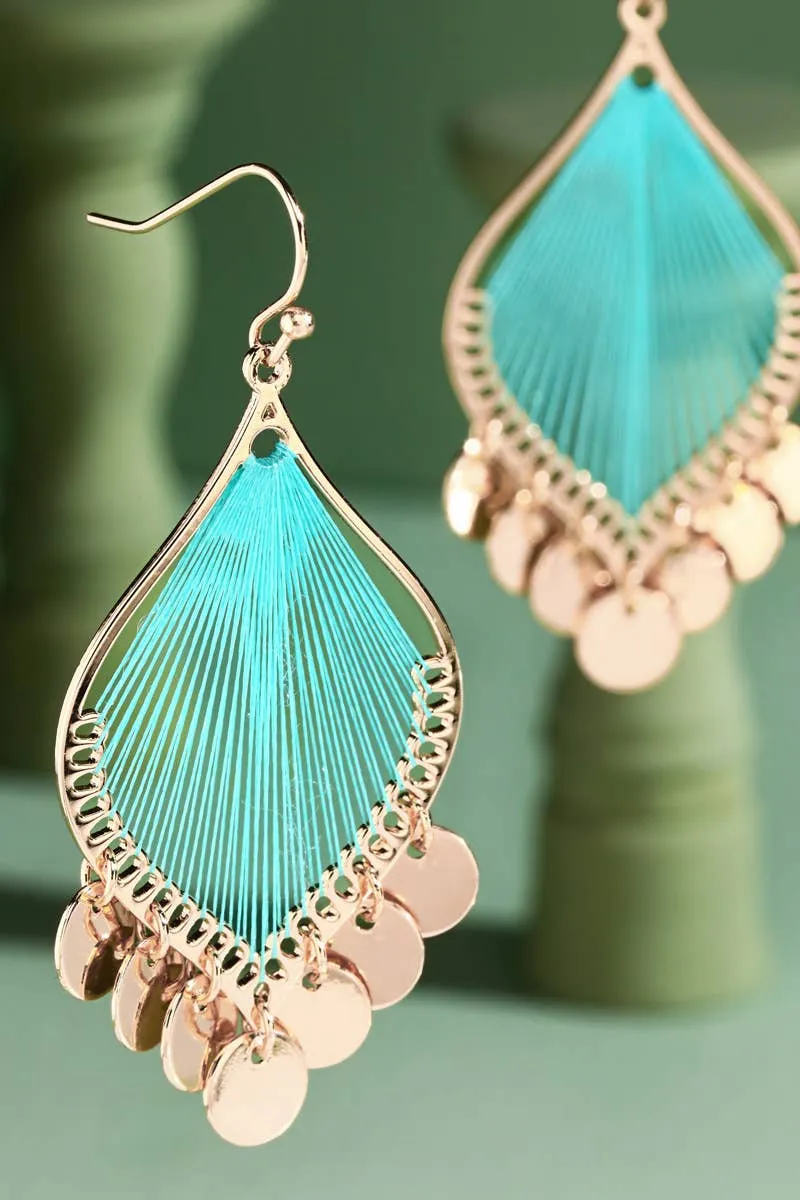 Leaf Shaped Dangle Earrings with Charms: Beige(Beige-gd) / OS