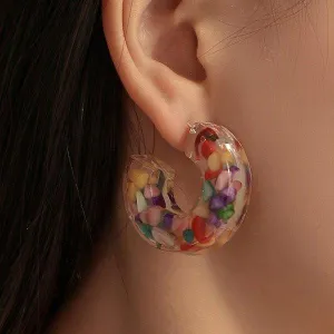 Loookus - Colorful Stone Resin Earrings
