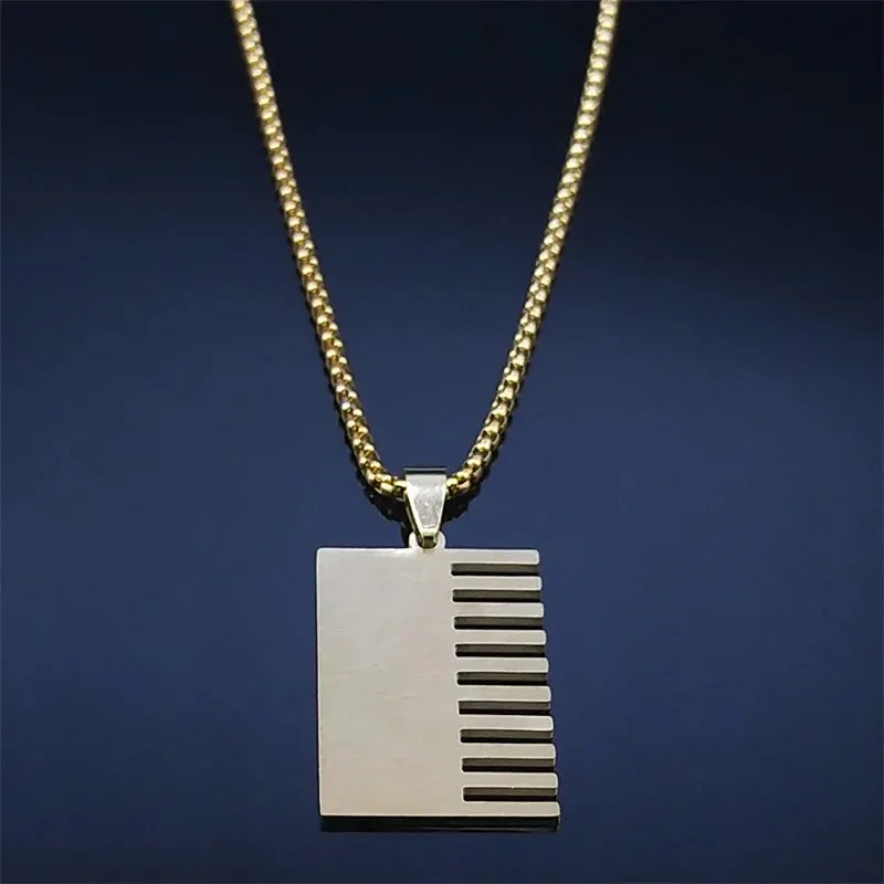 Lord's Prayer Scripture Bible Cross Necklace Stainless Steel Gold Color Spanish Necklaces