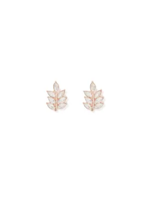 Lorelei Leaf Stone Stud Earrings