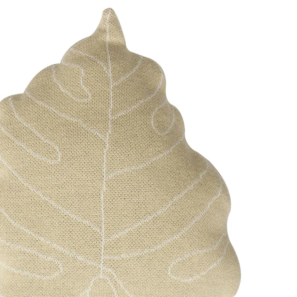 Lorena Canals Baby Leaf Knitted Cushion Light Olive