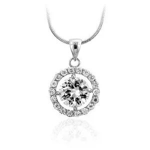 LOVCIA Glittering Rhodium-Plated Circle Necklace