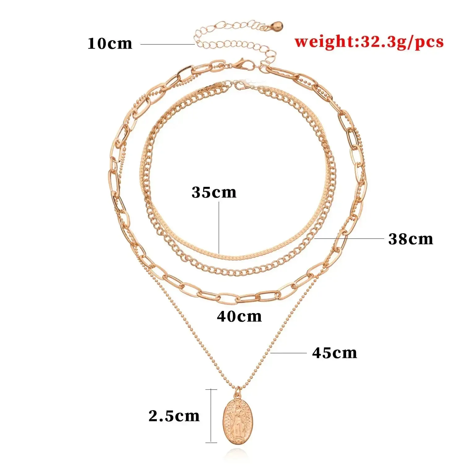 LOVCIA Radiance Exaggerated Multi-layer Chain Necklace for Women