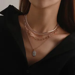 LOVCIA Radiance Exaggerated Multi-layer Chain Necklace for Women