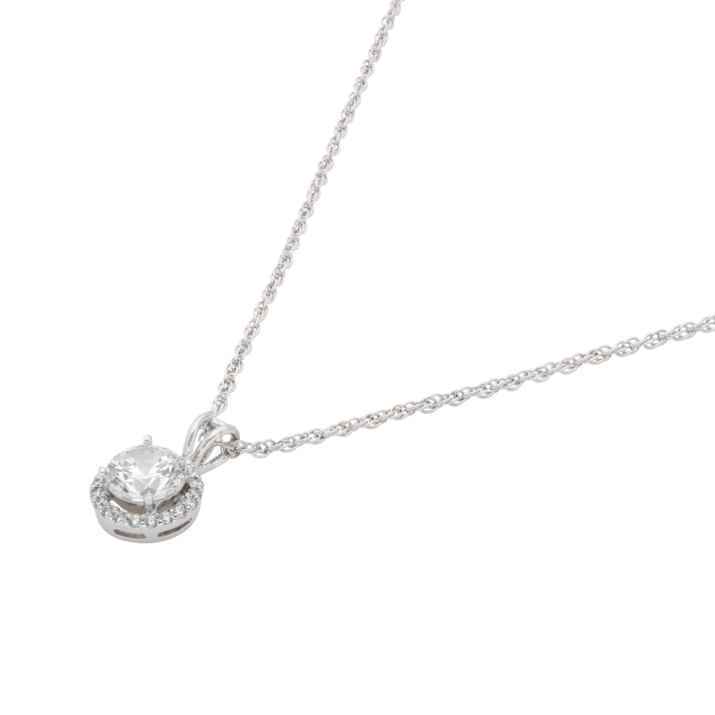 Luminous Charm Sterling Silver Round Cluster Pendant Necklace | SKU : 0003579299, 0021424229, 0021424236
