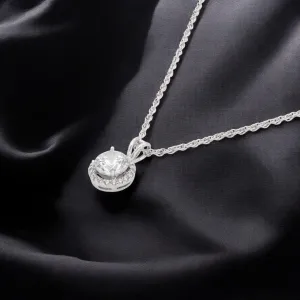 Luminous Charm Sterling Silver Round Cluster Pendant Necklace | SKU : 0003579299, 0021424229, 0021424236