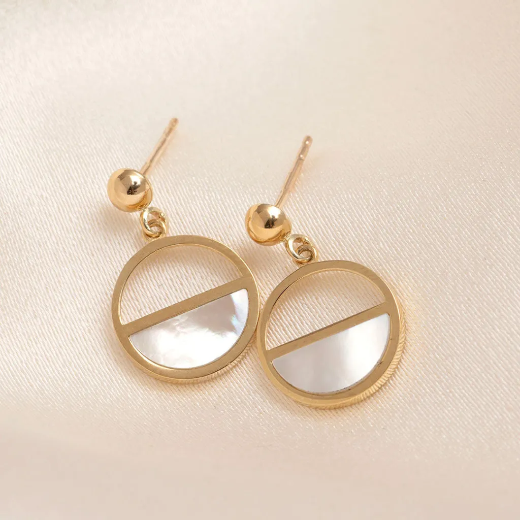 Lunar Glow Earrings | 9ct Gold