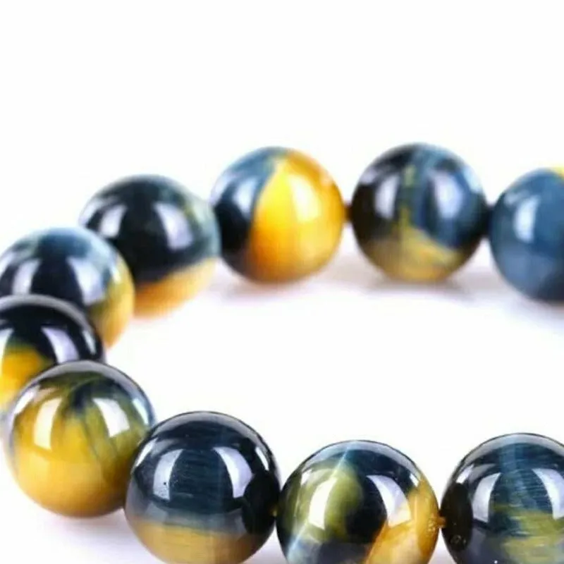 Maize & Blue Natural Tiger Eye Bracelet