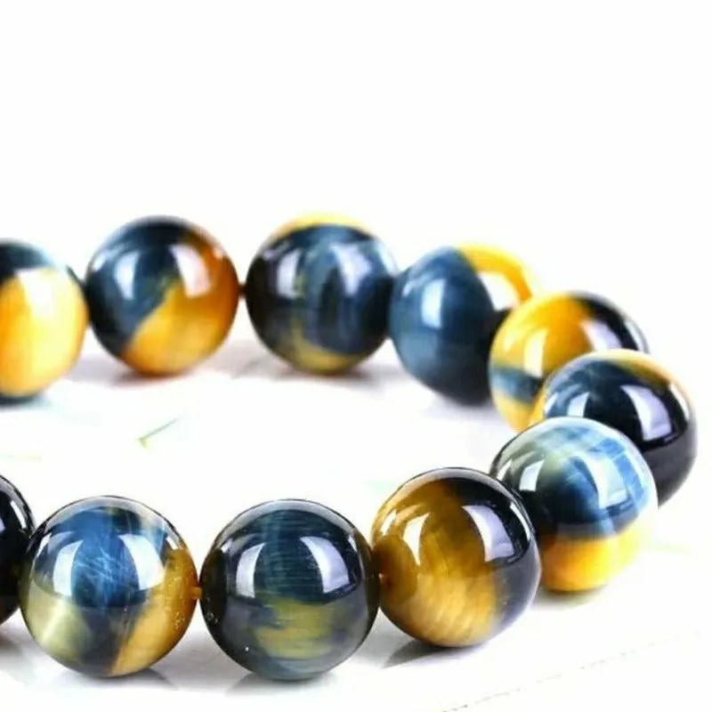 Maize & Blue Natural Tiger Eye Bracelet