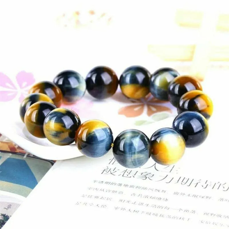 Maize & Blue Natural Tiger Eye Bracelet
