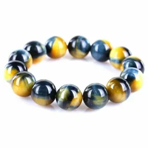 Maize & Blue Natural Tiger Eye Bracelet