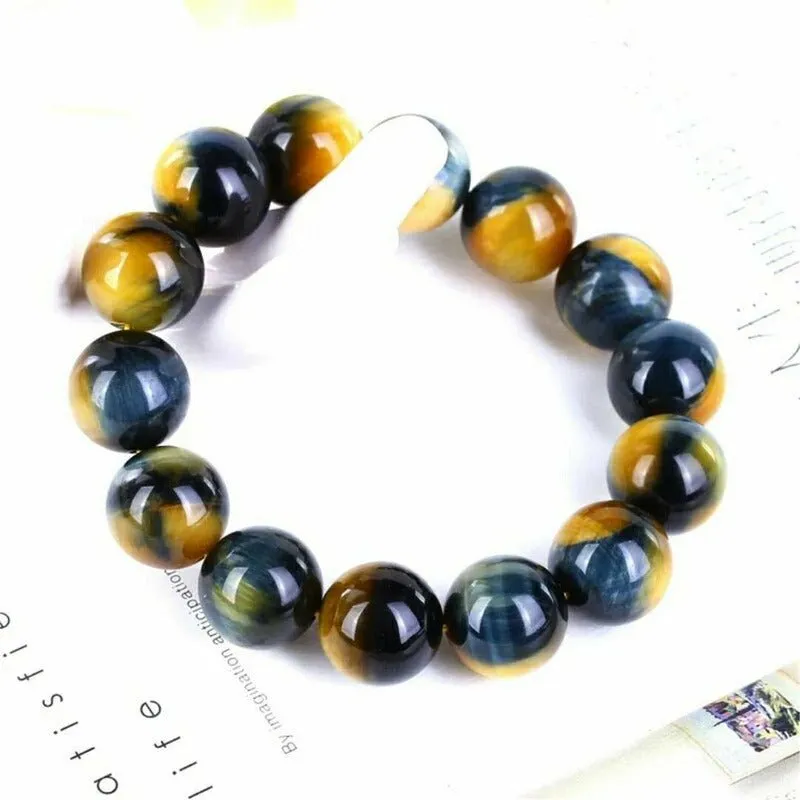 Maize & Blue Natural Tiger Eye Bracelet