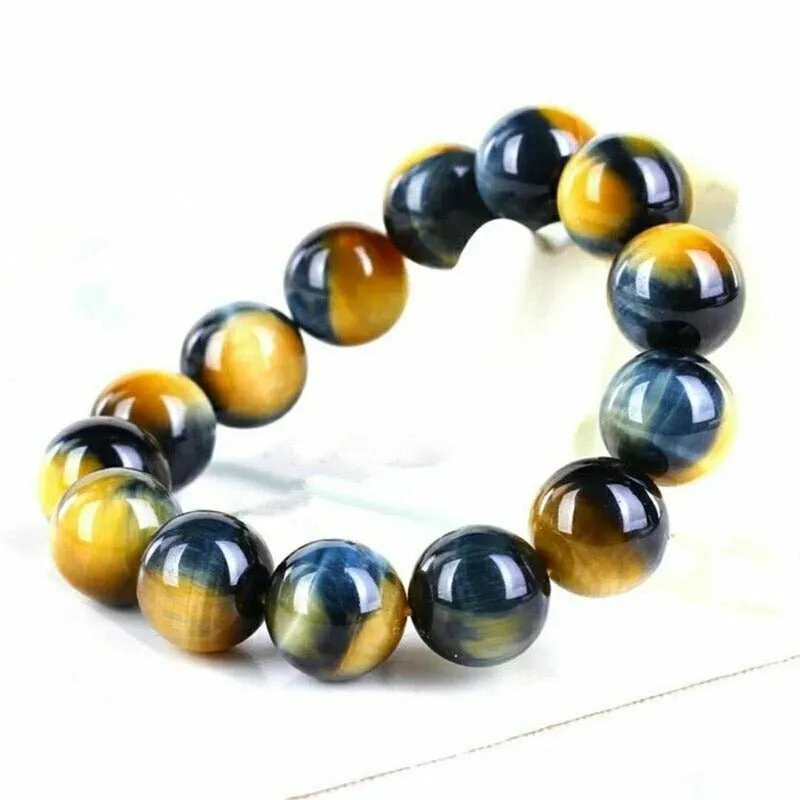 Maize & Blue Natural Tiger Eye Bracelet