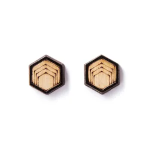 Maple Hex Stud Earrings