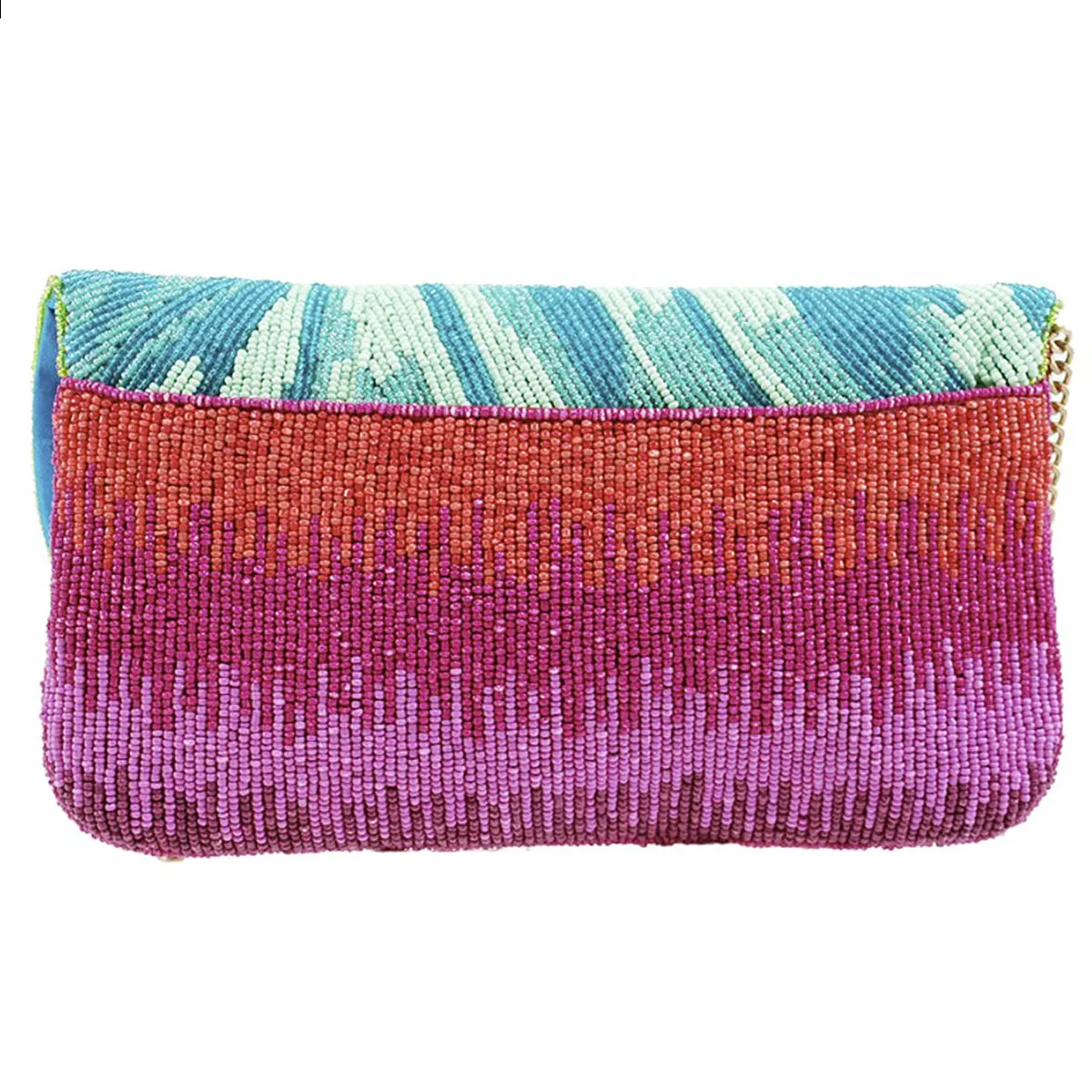 Mary Frances Leaf It Pink Beaded Crossbody Clutch Handbag Phone