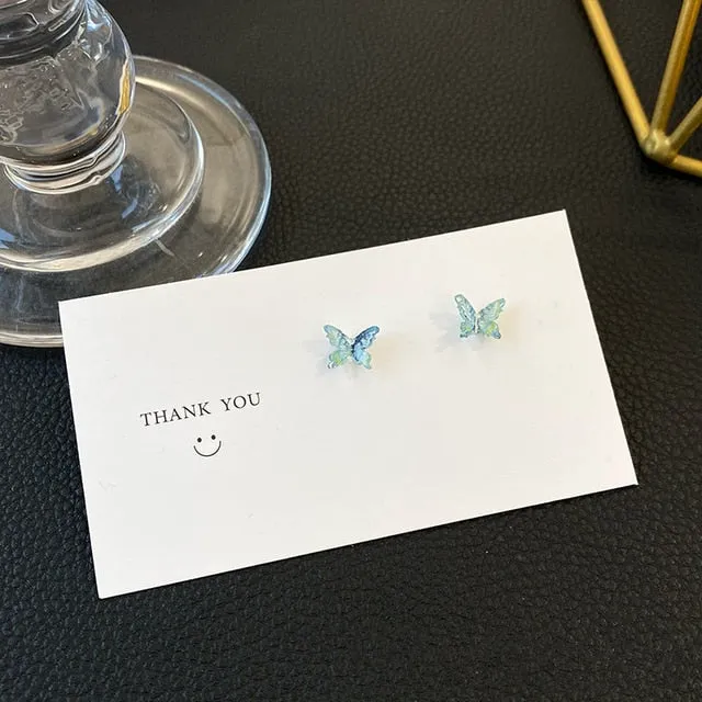 MAYTRENDS  - Colorful Butterfly Stud Earrings