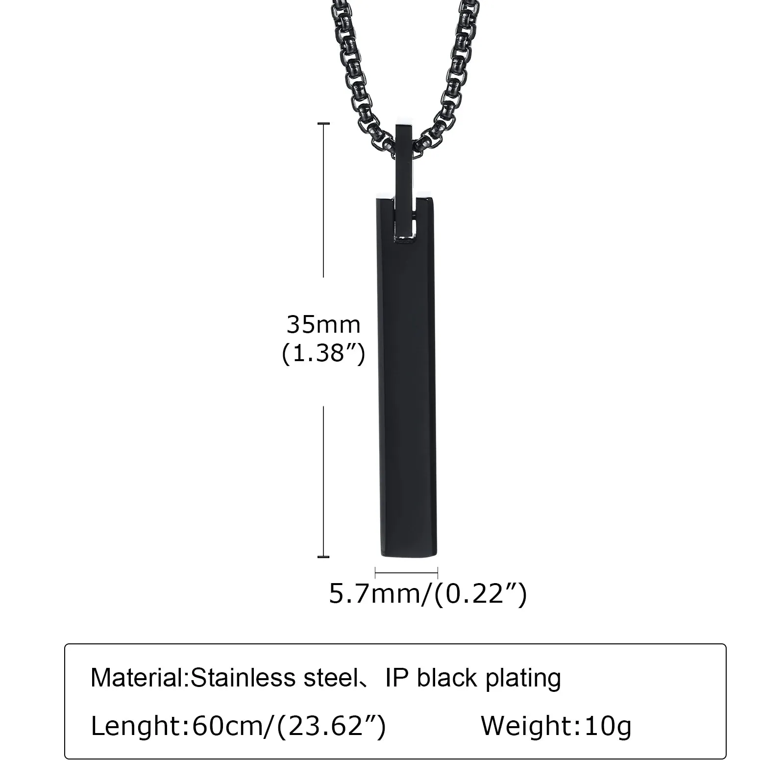 Men 3D Vertical Bar Necklaces
