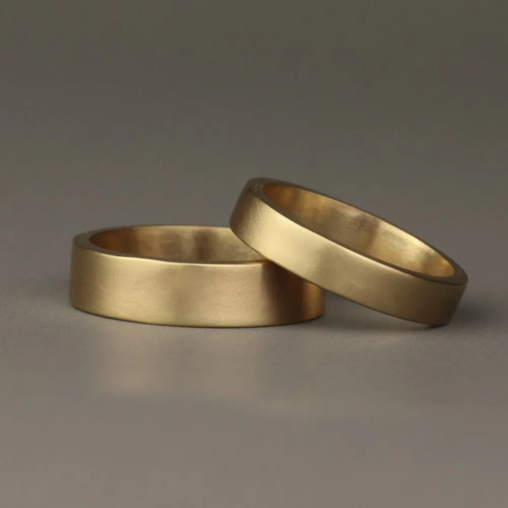 Mens Wide Solid Gold Wedding Ring Band - 6mm