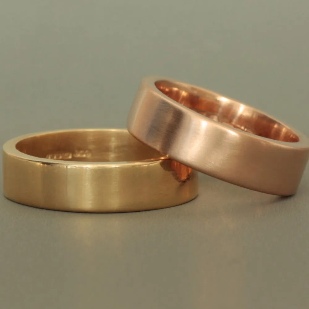 Mens Wide Solid Gold Wedding Ring Band - 6mm