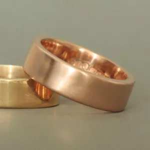 Mens Wide Solid Gold Wedding Ring Band - 6mm