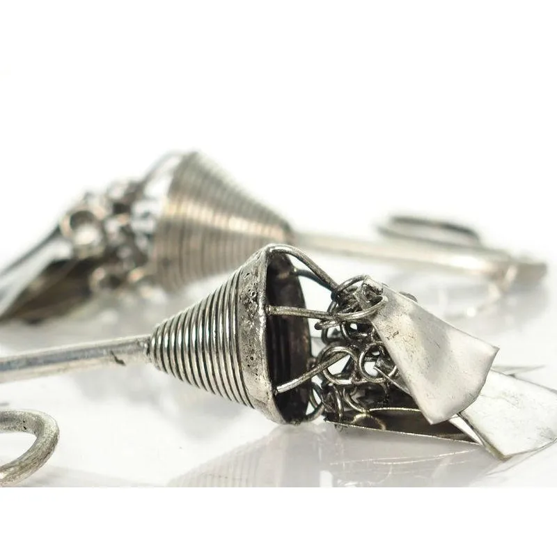 Miao Hmong Traditional Contemporary Temple Earrings, D