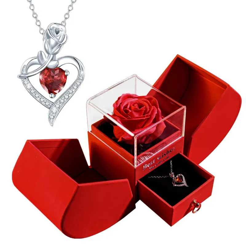 Mom and Daughter Matching Jewelry Pendant Necklace /w Soap Forever Rose Gift Box