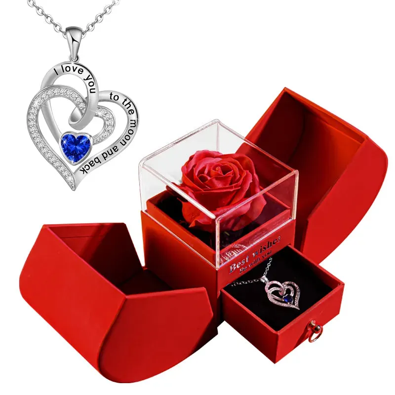 Mom and Daughter Matching Jewelry Pendant Necklace /w Soap Forever Rose Gift Box
