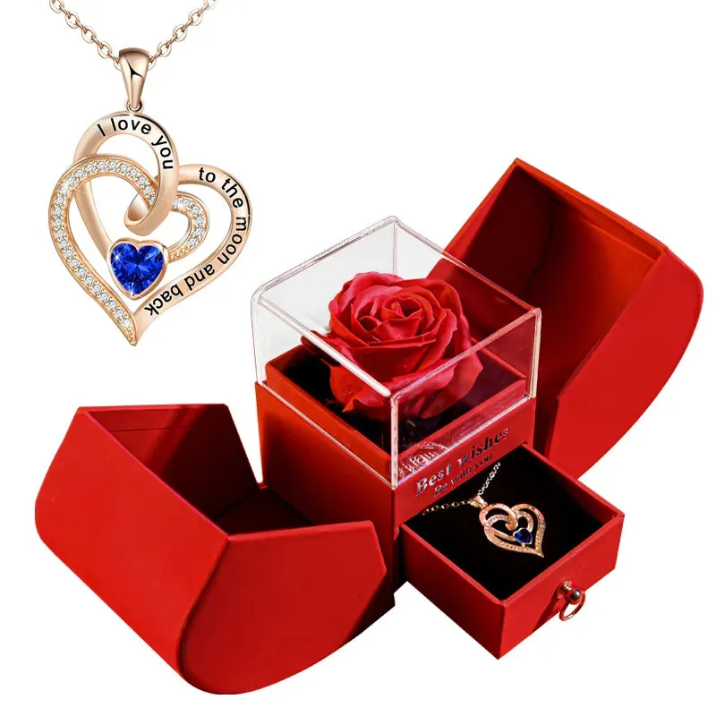 Mom and Daughter Matching Jewelry Pendant Necklace /w Soap Forever Rose Gift Box