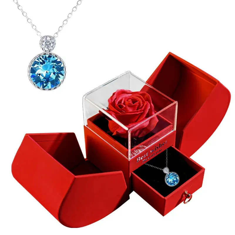 Mom and Daughter Matching Jewelry Pendant Necklace /w Soap Forever Rose Gift Box
