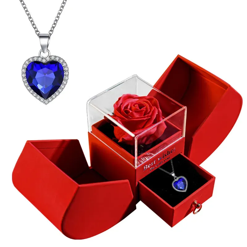 Mom and Daughter Matching Jewelry Pendant Necklace /w Soap Forever Rose Gift Box