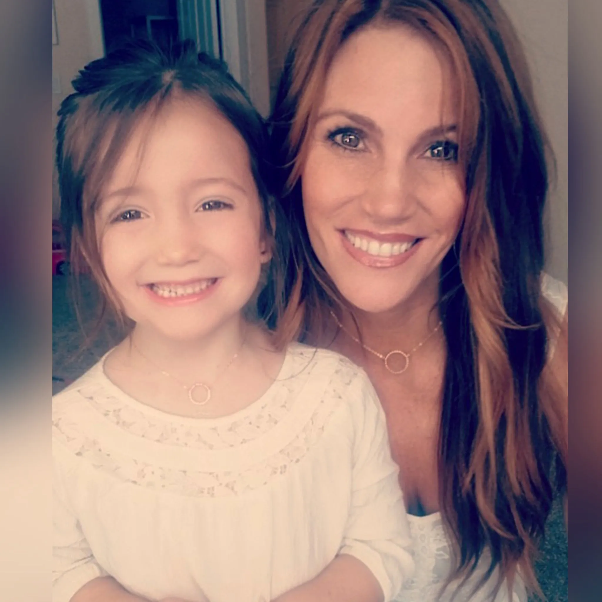 Mommy & Me hammered circle necklace Set