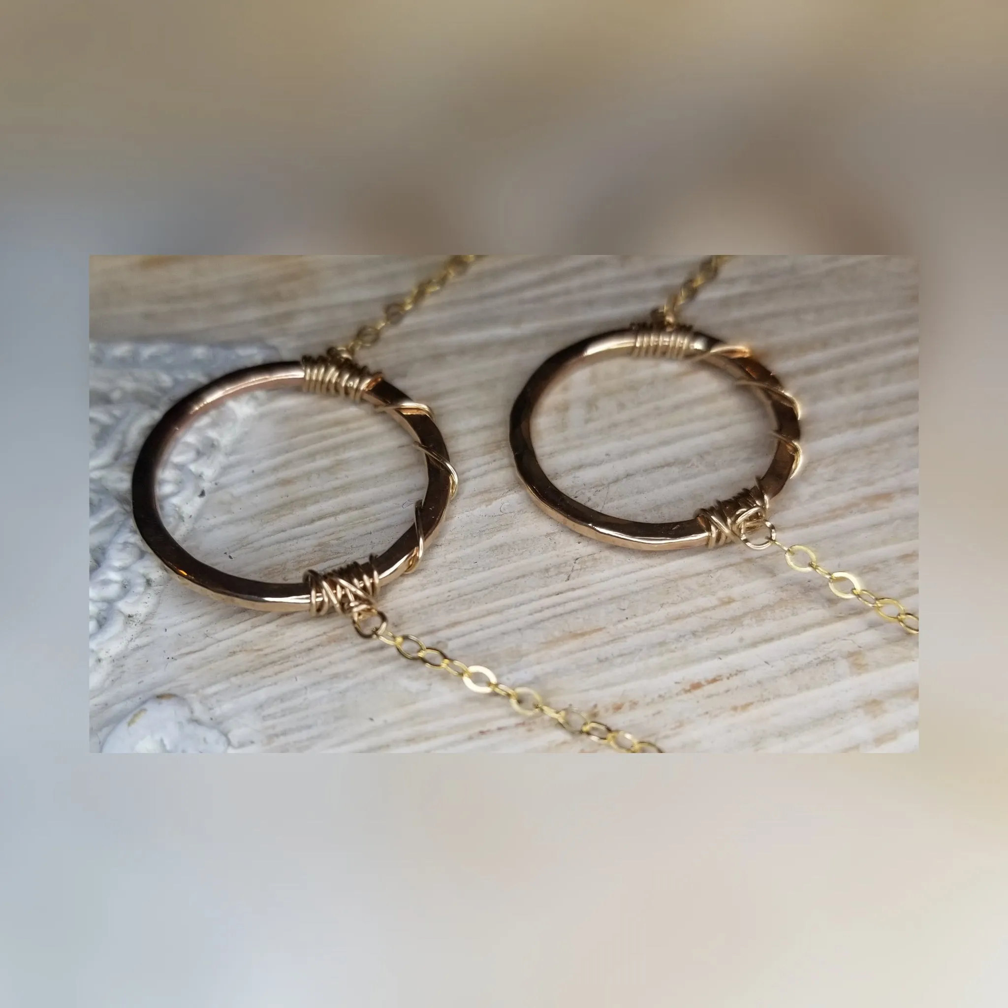 Mommy & Me hammered circle necklace Set