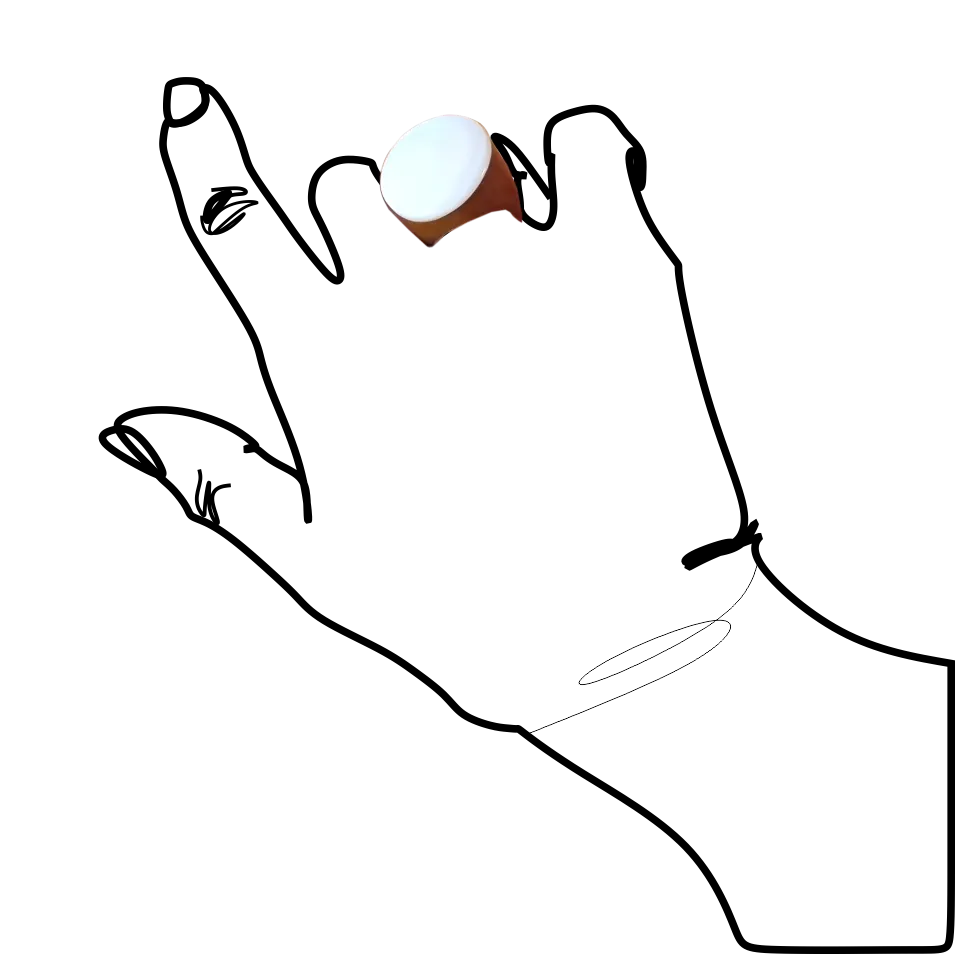 Mother of Pearl and Wood Ring