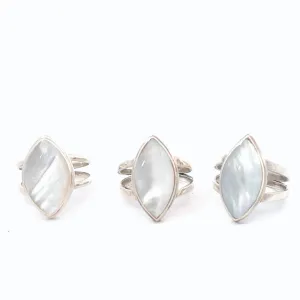 Mother Of Pearl Vesica Rings