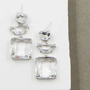 Multi shape contemporary crystal earrings