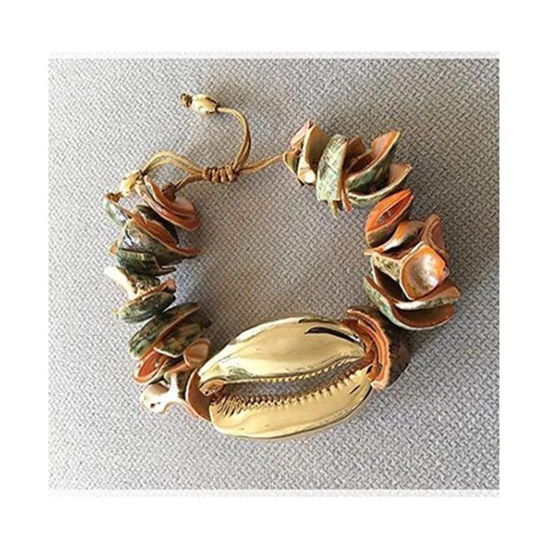 Natural Cowrie Shell Adjustable Bracelet  For Women Summer Accessories