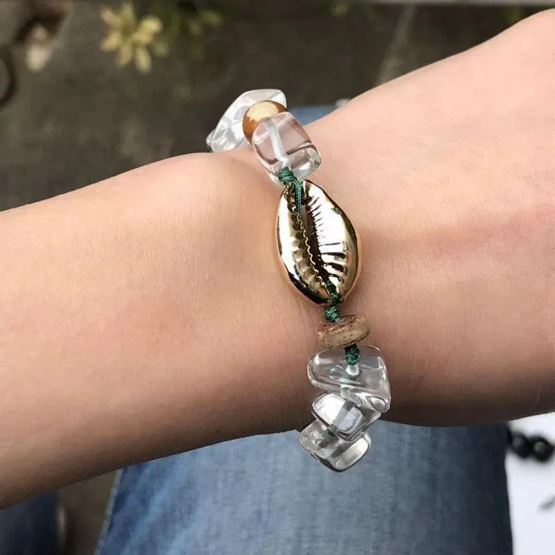 Natural Cowrie Shell Adjustable Bracelet  For Women Summer Accessories