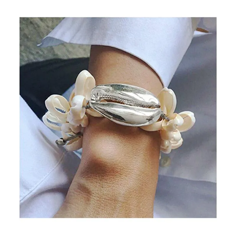 Natural Cowrie Shell Adjustable Bracelet  For Women Summer Accessories