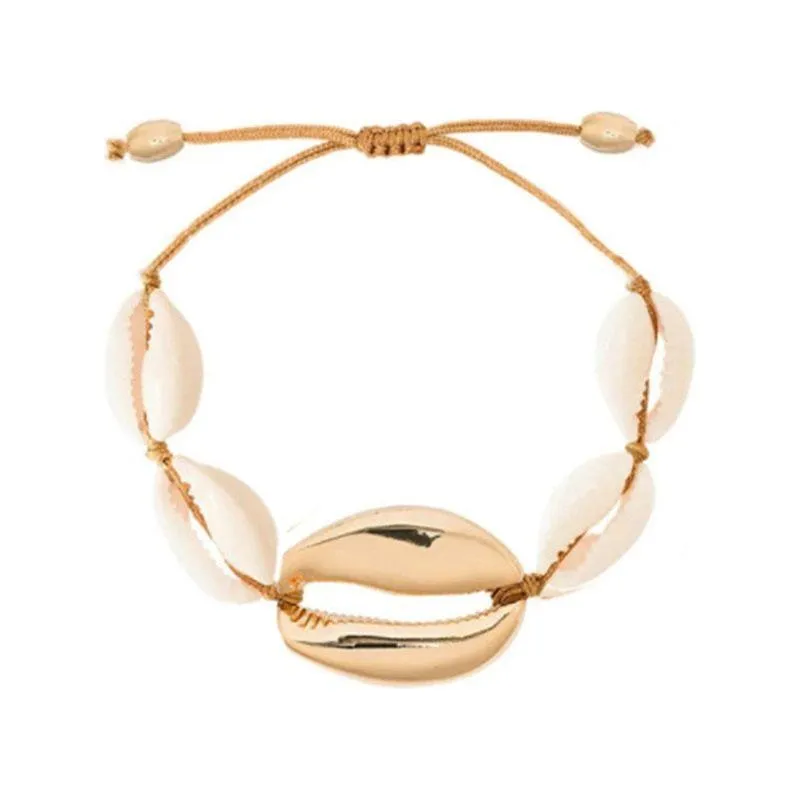 Natural Cowrie Shell Adjustable Bracelet  For Women Summer Accessories