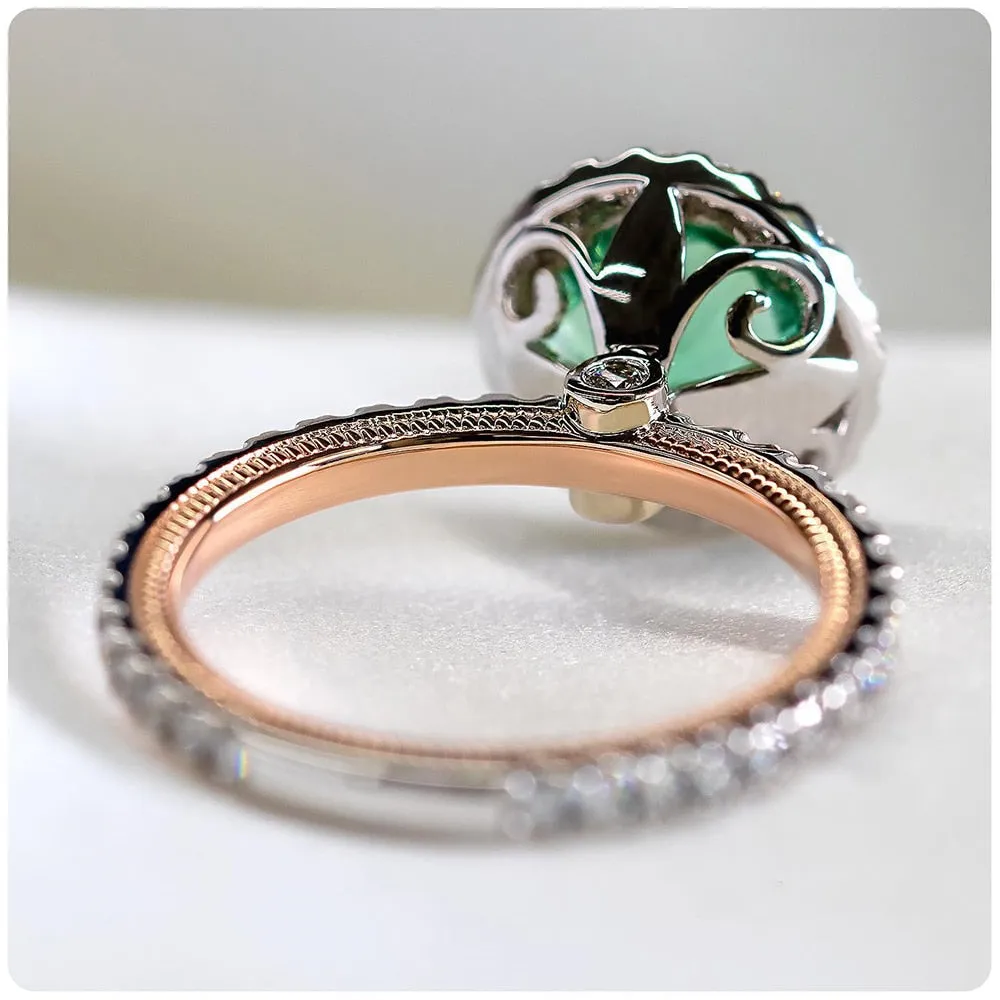 New Fashion Luxury Solitaire Green Zircon Women Wedding Anniversary Ring